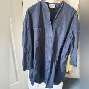 Acne Studios Navy Button-Up Shirt Dress